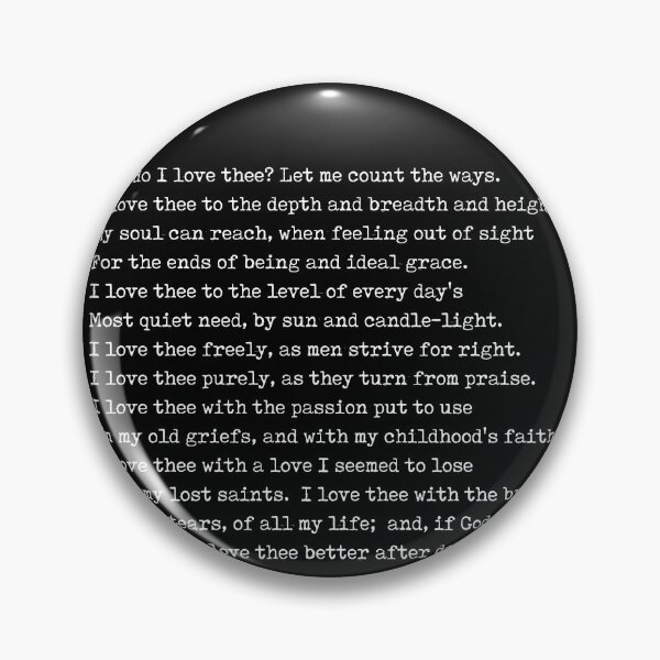 Item preview, How Do I Love Thee? - Elizabeth Barrett Browning Poem - Literature - Typewriter Print - Black designed and sold by Studio Grafiikka.