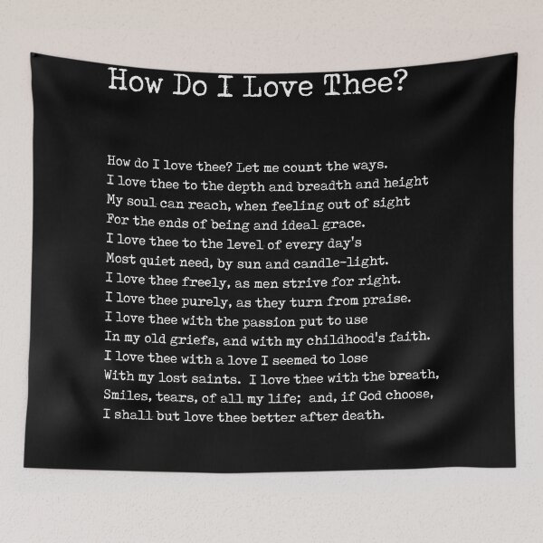 Item preview, How Do I Love Thee? - Elizabeth Barrett Browning Poem - Literature - Typewriter Print - Black designed and sold by Studio Grafiikka.