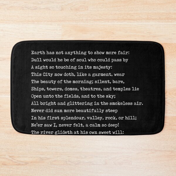 Item preview, Composed Upon Westminster Bridge - William Wordsworth Poem - Literature - Typewriter Print - Black designed and sold by Studio Grafiikka.