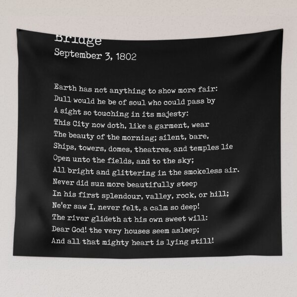 Item preview, Composed Upon Westminster Bridge - William Wordsworth Poem - Literature - Typewriter Print - Black designed and sold by Studio Grafiikka.