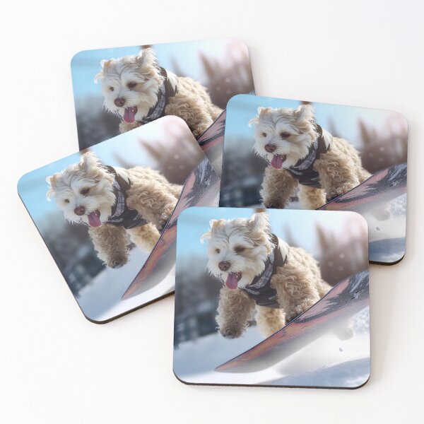 Item preview, A realistic photo of a dog in snowboarding outfit designed and sold by Gabi.Media.
