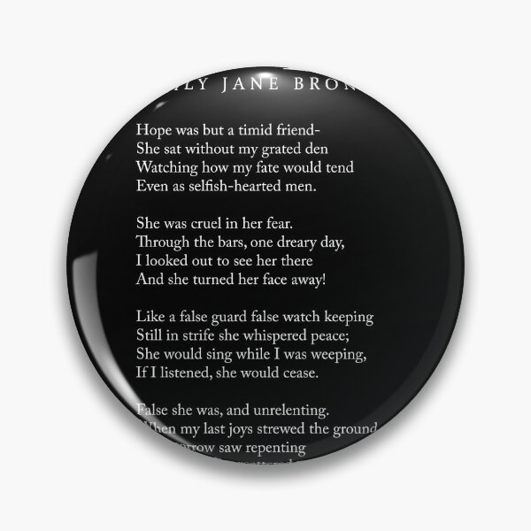 Item preview, Hope - Emily Jane Bronte Poem - Literature - Typography Print 2 - Black designed and sold by Studio Grafiikka.