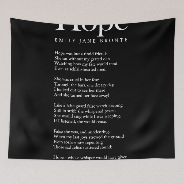 Item preview, Hope - Emily Jane Bronte Poem - Literature - Typography Print 2 - Black designed and sold by Studio Grafiikka.