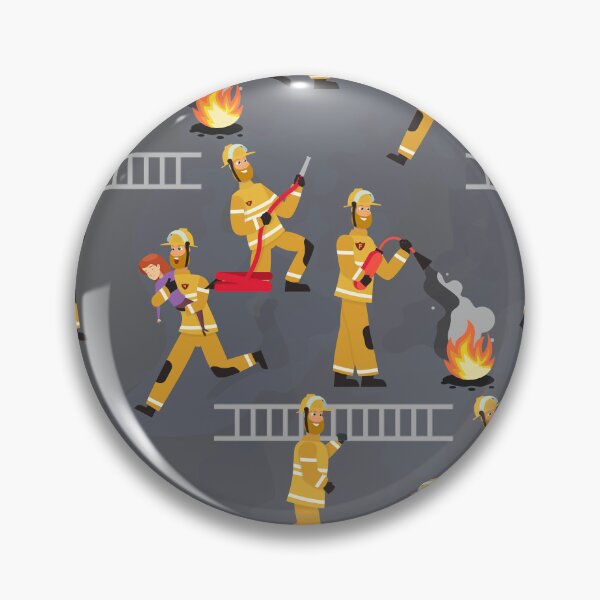 Item preview, Firefighter cartoon working action Design Print Pattern designed and sold by Kriengsaktalek.
