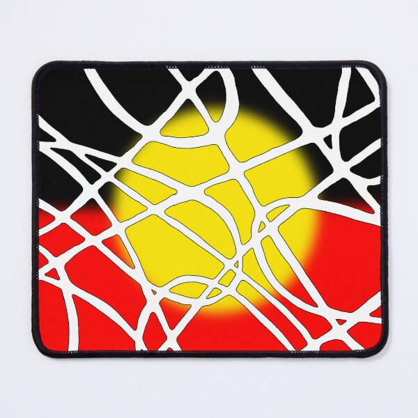 Item preview, Aboriginal Indigenous Flag White Line Art designed and sold by Decaying-corpse.