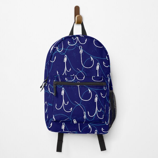 Item preview, Fishing Fish hook Blue Design Print Pattern designed and sold by Kriengsaktalek.