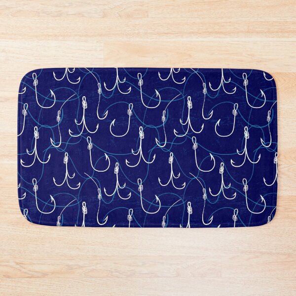 Item preview, Fishing Fish hook Blue Design Print Pattern designed and sold by Kriengsaktalek.