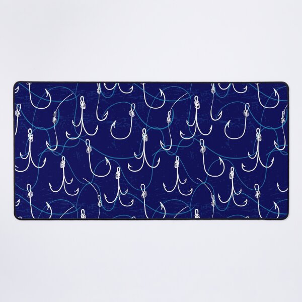 Item preview, Fishing Fish hook Blue Design Print Pattern designed and sold by Kriengsaktalek.