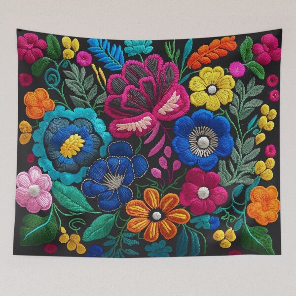 Item preview, Spanish Embroidered-Looking Flowers 1 designed and sold by elizdesign.