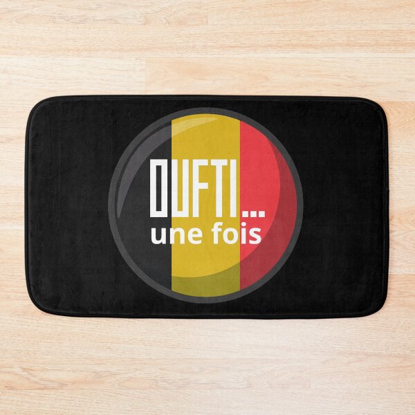 Item preview, Oufti... un fois: Belgian expression from Liège on a Belgian flag in the shape of a black yellow red circle designed and sold by PausePapote.