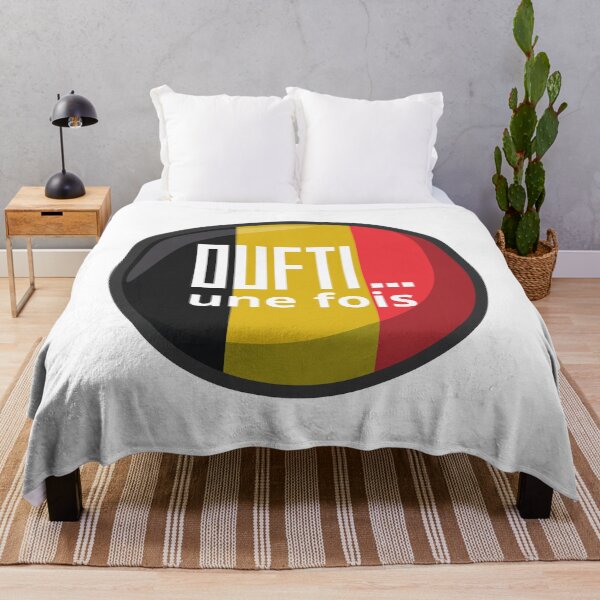Item preview, Oufti... un fois: Belgian expression from Liège on a Belgian flag in the shape of a black yellow red circle designed and sold by PausePapote.