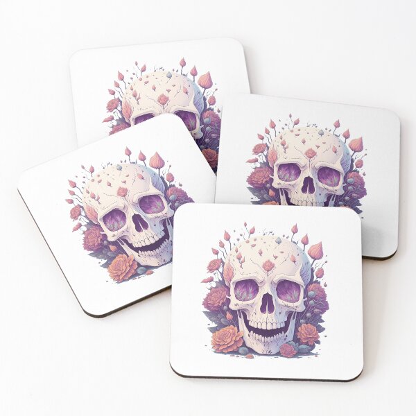 Item preview, Skull head covered with flowers on it hallowenn digital art illustration designed and sold by Sashindra Wijayarathna.