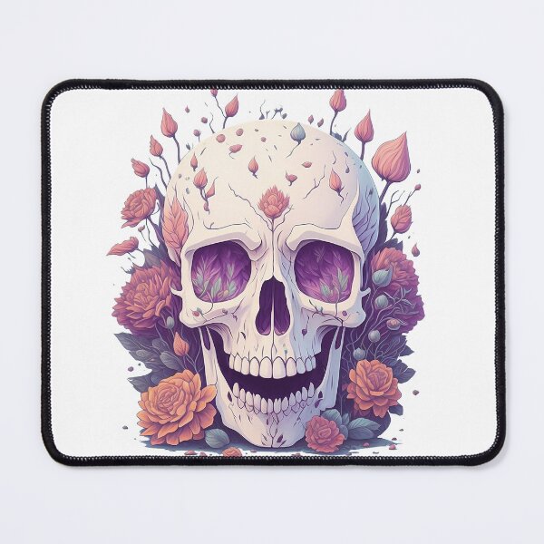 Item preview, Skull head covered with flowers on it hallowenn digital art illustration designed and sold by Sashindra Wijayarathna.