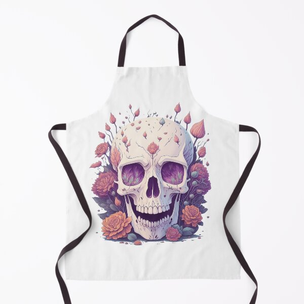 Item preview, Skull head covered with flowers on it hallowenn digital art illustration designed and sold by Sashindra Wijayarathna.