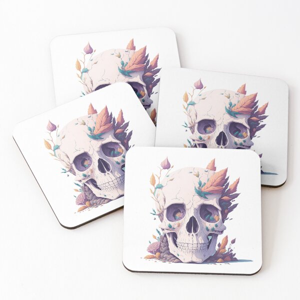 Item preview, Skull head covered with flowers on it hallowenn digital art illustration designed and sold by Sashindra Wijayarathna.