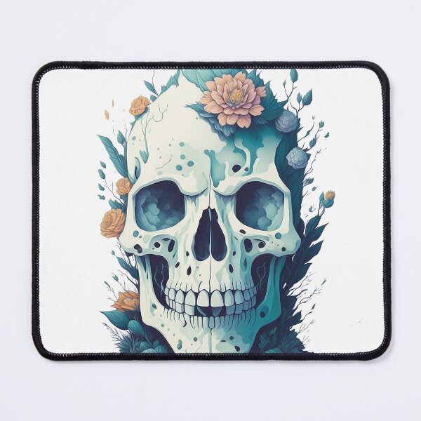 Item preview, Skull head covered with flowers on it hallowenn digital art illustration designed and sold by Sashindra Wijayarathna.