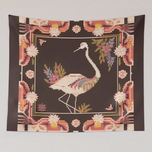 Item preview, Needlepoint crane  designed and sold by Roxburylane.