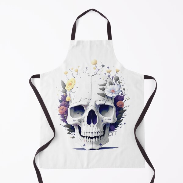 Item preview, Skull head covered with flowers on it hallowenn digital art illustration designed and sold by Sashindra Wijayarathna.