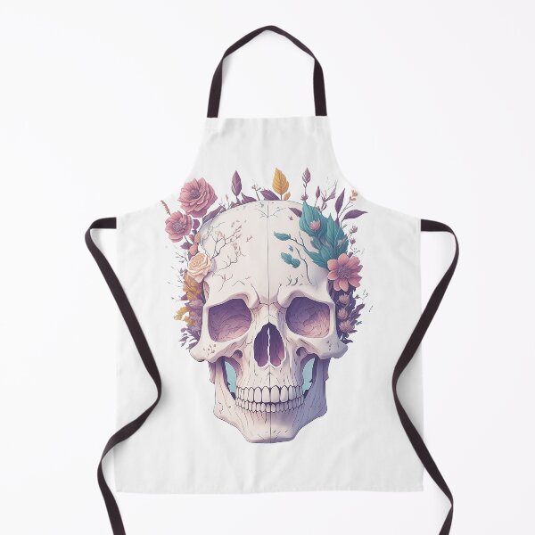 Item preview, Skull head covered with flowers on it hallowenn digital art illustration designed and sold by Sashindra Wijayarathna.