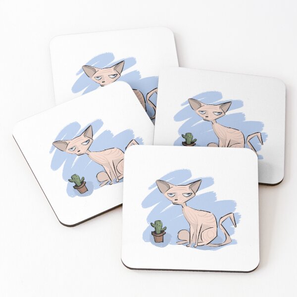 Item preview, Sphynx cat and cactus  designed and sold by avaj8de.