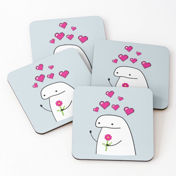 Item preview, Flork meme with pixel flower and pixel hearts designed and sold by Taevionprim.