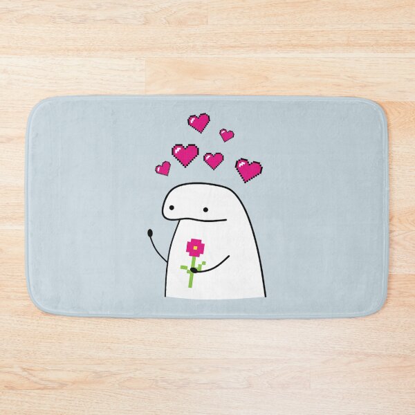 Item preview, Flork meme with pixel flower and pixel hearts designed and sold by Taevionprim.