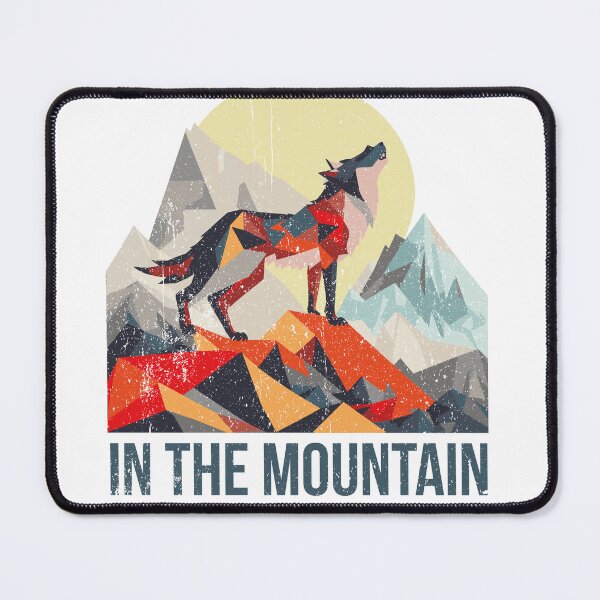Item preview, Polygonal Wolf Howling Over Mountains Print Design designed and sold by dakaseli.