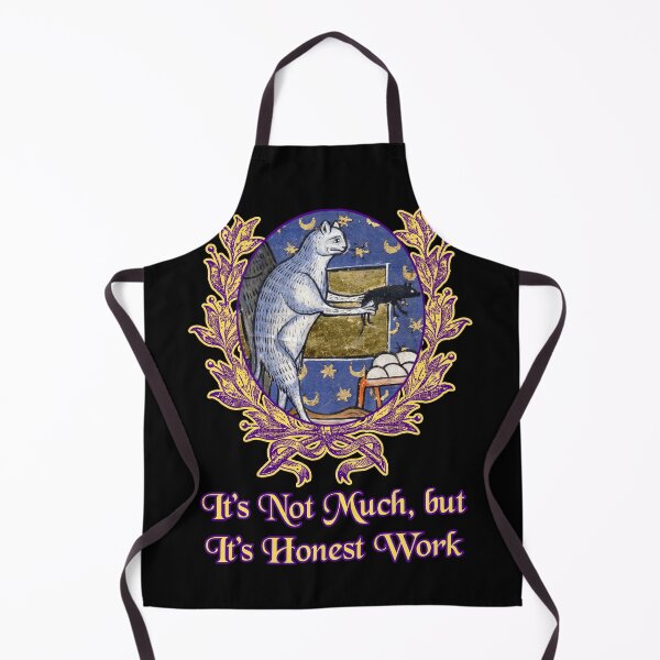 Item preview, 'It's not Much, but It's Honest Work' Goofy Cat Offering Mouse - Medieval Designs Collection designed and sold by Ridiculam Toga.