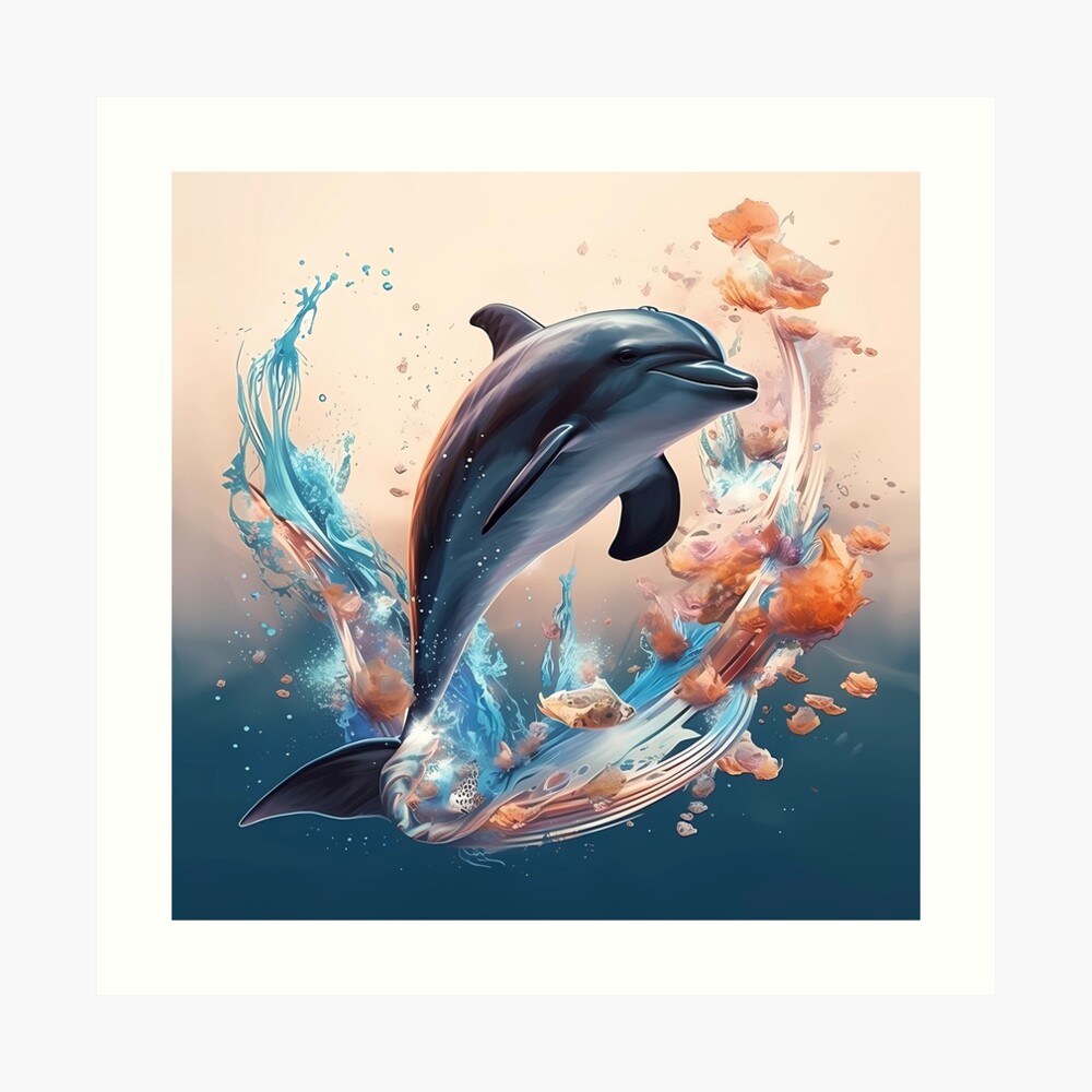 Mystic Dolphin Art Board Print for Sale by tbluet | Redbubble