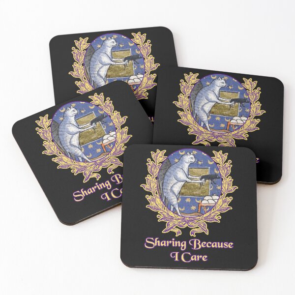 Item preview, 'Sharing Because I Care' Goofy Cat Offering Mouse - Medieval Designs Collection designed and sold by Ridiculam Toga.