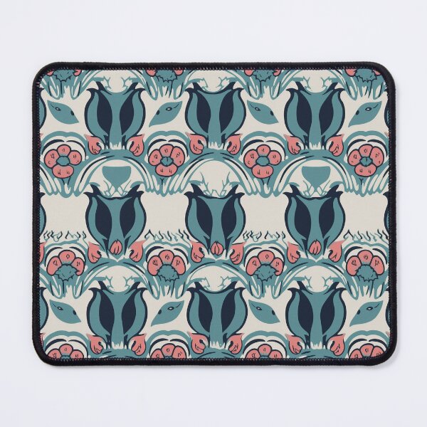 Item preview, Blue Pink Art Nouveau Stylized Floral Pattern designed and sold by Sturdust.