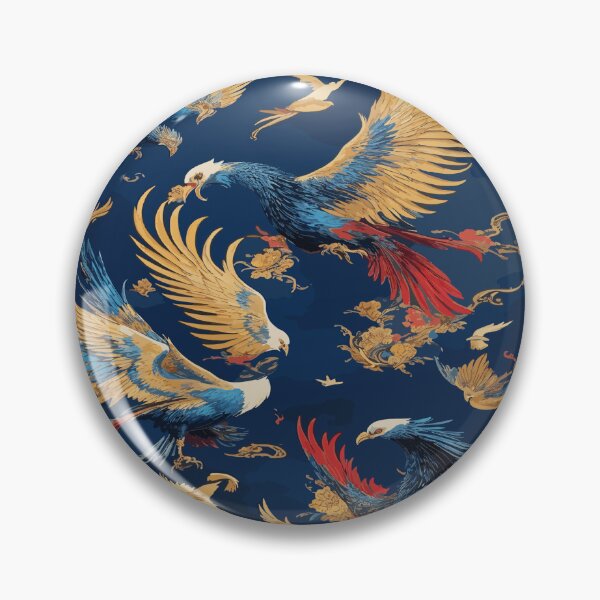 Item preview,  Birds in Blue, Black, Gold, and Red - A Captivating Painting Experience designed and sold by AFUNARTZ.