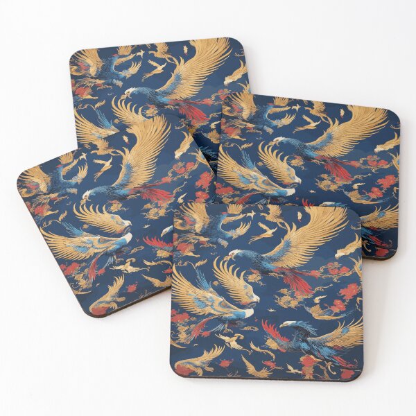 Item preview,  Birds in Blue, Black, Gold, and Red - A Captivating Painting Experience designed and sold by AFUNARTZ.