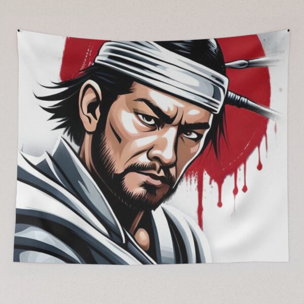 Item preview, Samurai Warrior - Japanese Art Print on Redbubble designed and sold by Pixtraitstudios.