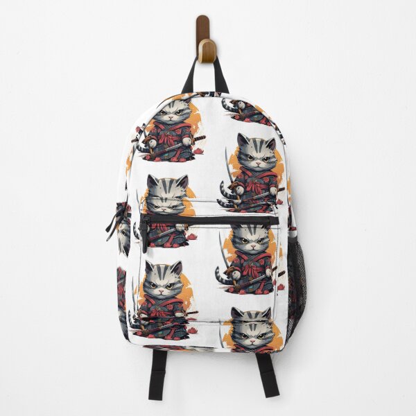 Item preview, Samurai cat ninja, japanese, warrior designed and sold by ArtHideaway.
