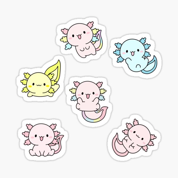 Kawaii Axolotl Stickers for Sale | Redbubble