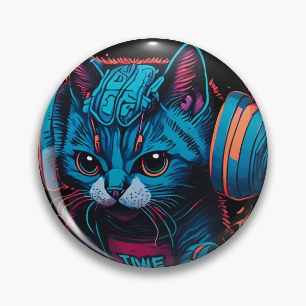 Item preview, cat wearing headphones designed and sold by Prerapatra.