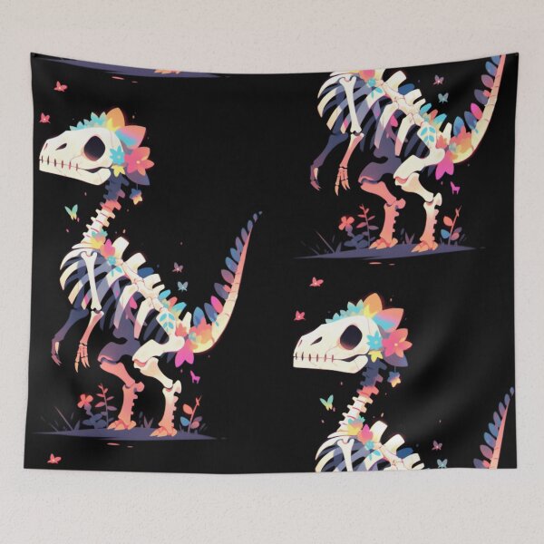 Item preview, Colourful dinosaur skeleton  designed and sold by HydraDreams.