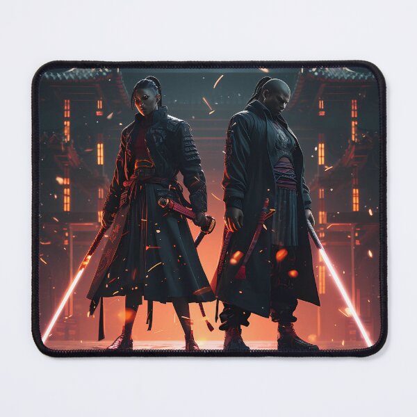 Item preview, Cyberpunk Samurai in the Neon-Lit Streets designed and sold by FFables8.