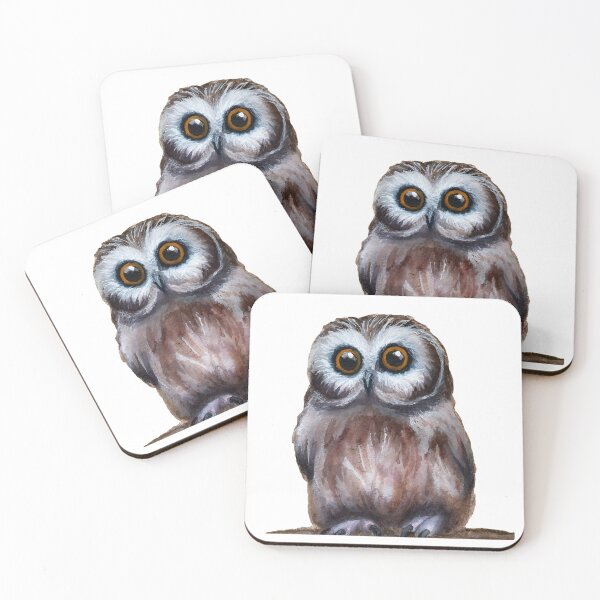 Item preview, Cute Owl watercolour painting designed and sold by Funsize-Art.