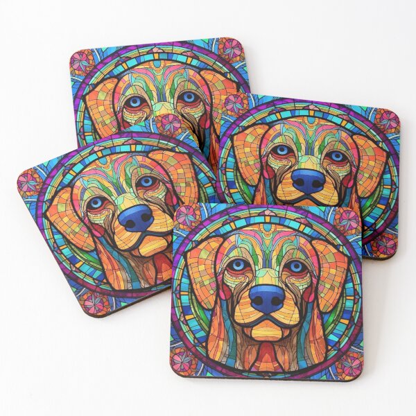 Artikelvorschau, Buntglas-Hundemuster entworfen und verkauft von Desfix.