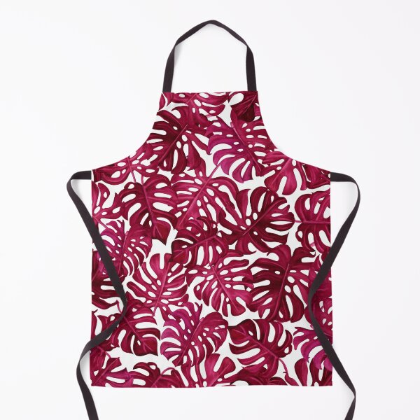 Item preview, Watercolor Hand Drawn Tropic Monstera Leaves viva magenta designed and sold by Olena Kovalova Design.