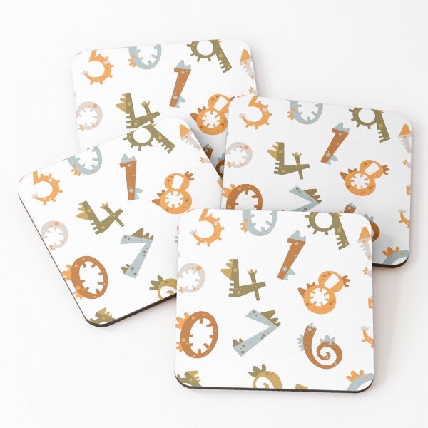 Item preview, time to money, vector seamless pattern with numbers dinosaurs designed and sold by SabinArt.