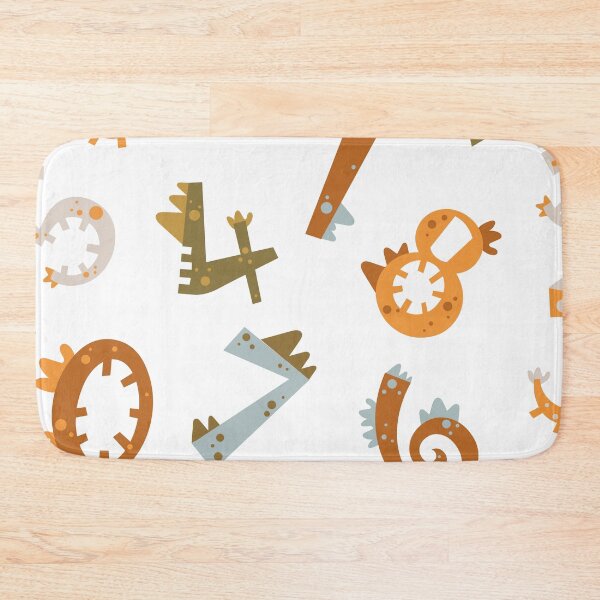 Item preview, time to money, vector seamless pattern with numbers dinosaurs designed and sold by SabinArt.