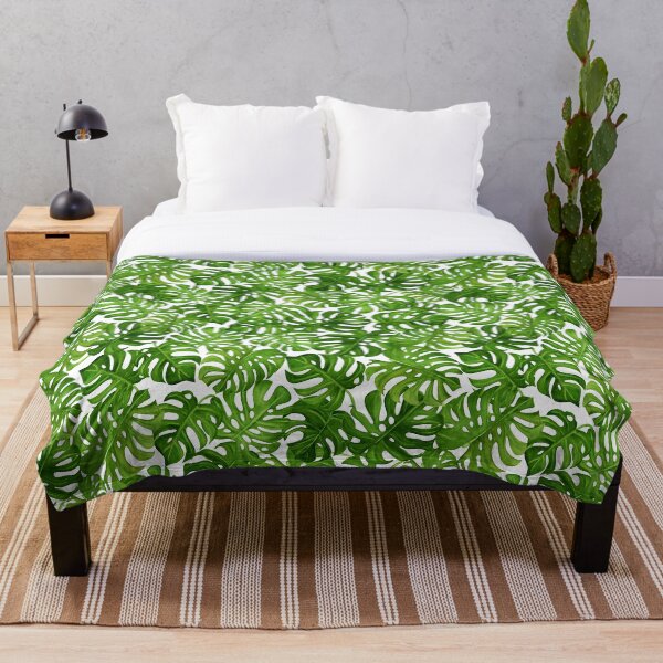Item preview, Watercolor Hand Drawn Tropic Monstera Leaves bright green designed and sold by Olena Kovalova Design.