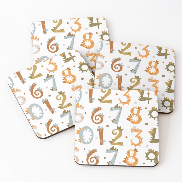 Item preview, set of numbers, vector seamless pattern with numbers dinosaurs designed and sold by SabinArt.