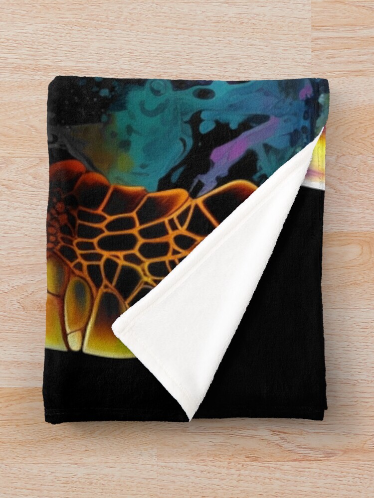 Thumbnail 3 of 6, Throw Blanket, Colorful turtle designed and sold by BloodRubyz.