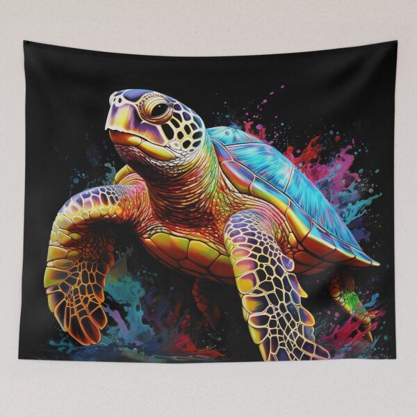 Item preview, Colorful turtle designed and sold by BloodRubyz.