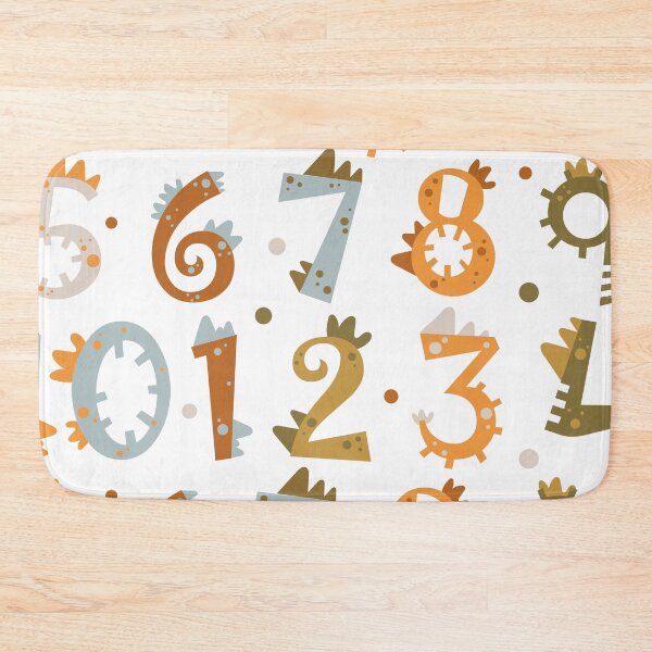 Item preview, set of numbers, vector seamless pattern with numbers dinosaurs designed and sold by SabinArt.