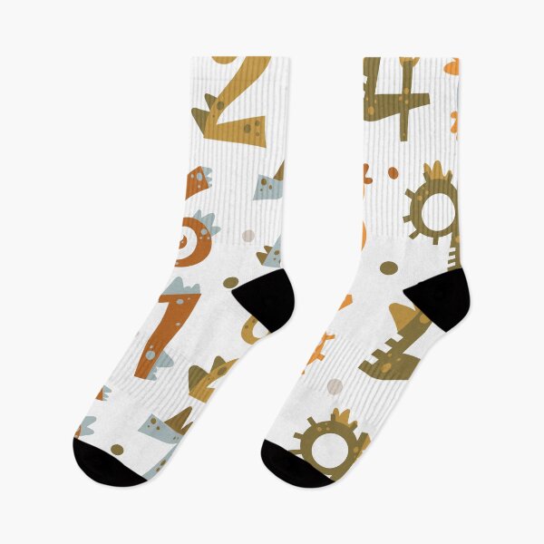 Item preview, set of numbers, vector seamless pattern with numbers dinosaurs designed and sold by SabinArt.
